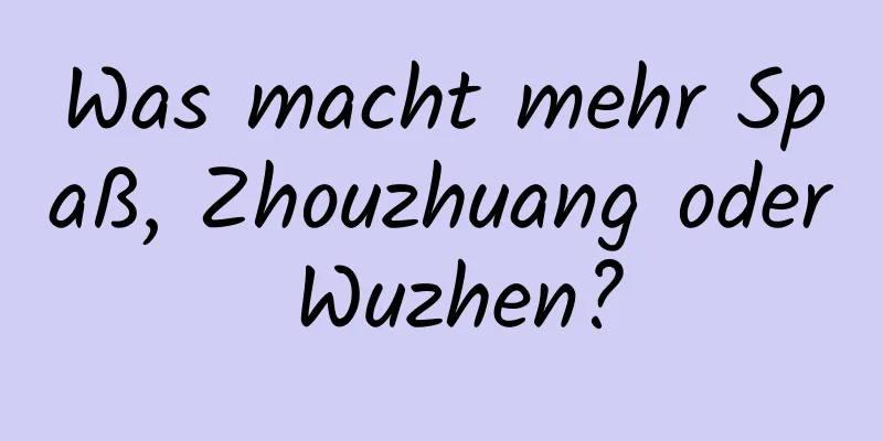 Was macht mehr Spaß, Zhouzhuang oder Wuzhen?