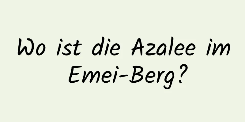 Wo ist die Azalee im Emei-Berg?