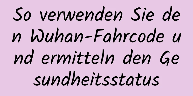 So verwenden Sie den Wuhan-Fahrcode und ermitteln den Gesundheitsstatus