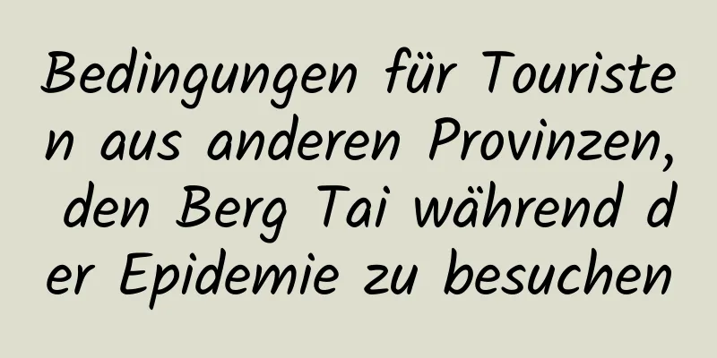 Bedingungen für Touristen aus anderen Provinzen, den Berg Tai während der Epidemie zu besuchen