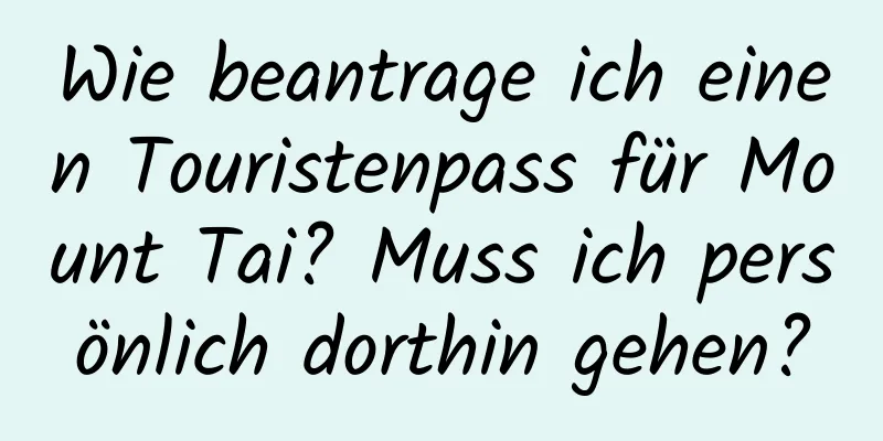 Wie beantrage ich einen Touristenpass für Mount Tai? Muss ich persönlich dorthin gehen?