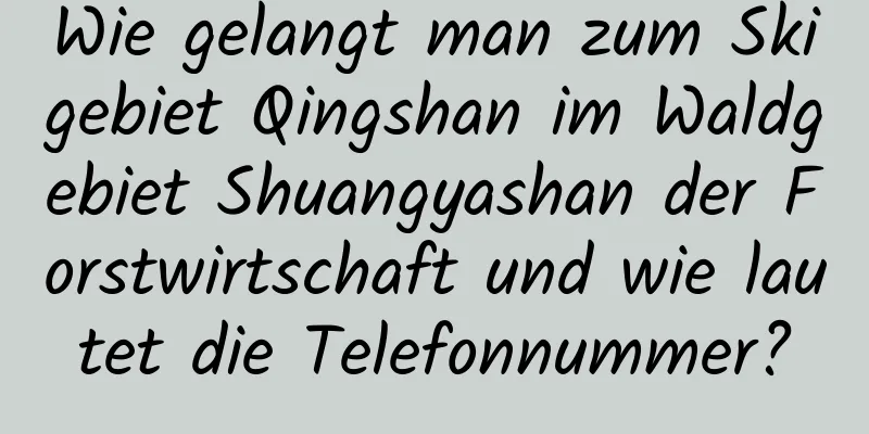 Wie gelangt man zum Skigebiet Qingshan im Waldgebiet Shuangyashan der Forstwirtschaft und wie lautet die Telefonnummer?