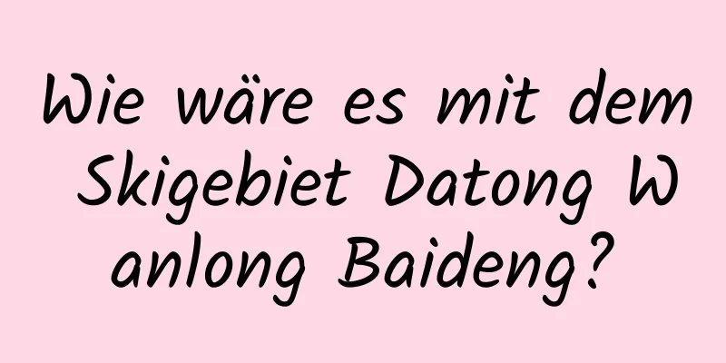 Wie wäre es mit dem Skigebiet Datong Wanlong Baideng?