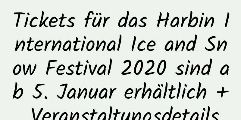 Tickets für das Harbin International Ice and Snow Festival 2020 sind ab 5. Januar erhältlich + Veranstaltungsdetails