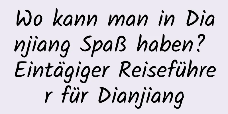 Wo kann man in Dianjiang Spaß haben? Eintägiger Reiseführer für Dianjiang