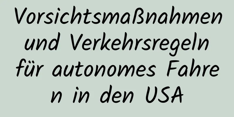 Vorsichtsmaßnahmen und Verkehrsregeln für autonomes Fahren in den USA