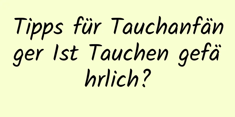 Tipps für Tauchanfänger Ist Tauchen gefährlich?