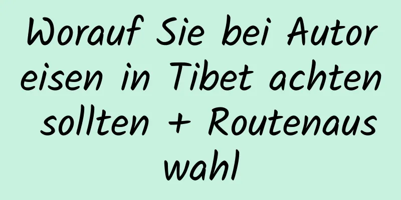 Worauf Sie bei Autoreisen in Tibet achten sollten + Routenauswahl