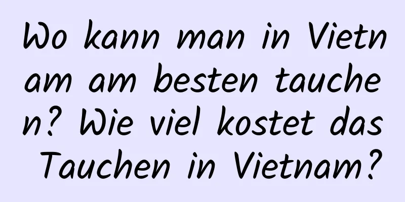 Wo kann man in Vietnam am besten tauchen? Wie viel kostet das Tauchen in Vietnam?