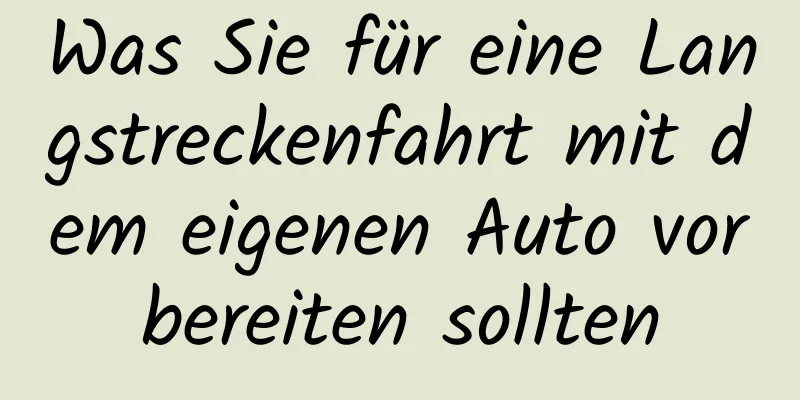 Was Sie für eine Langstreckenfahrt mit dem eigenen Auto vorbereiten sollten