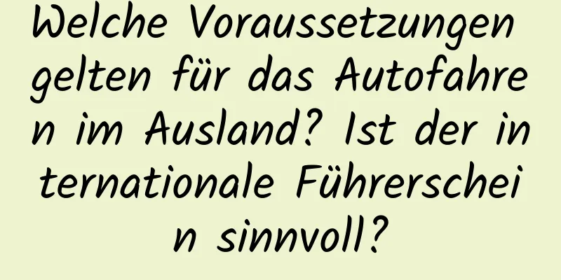 Welche Voraussetzungen gelten für das Autofahren im Ausland? Ist der internationale Führerschein sinnvoll?