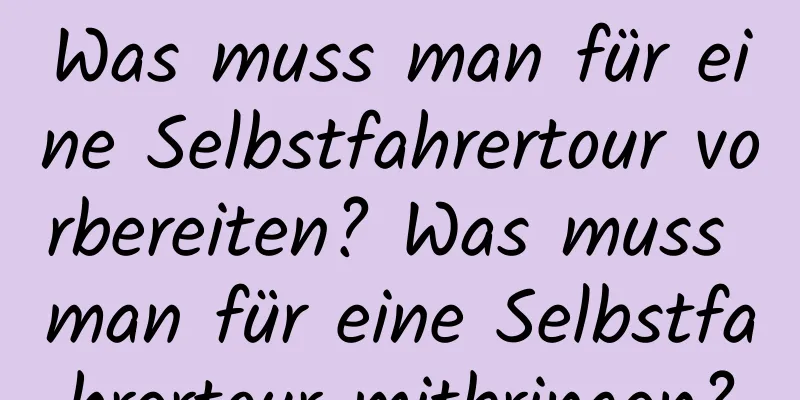 Was muss man für eine Selbstfahrertour vorbereiten? Was muss man für eine Selbstfahrertour mitbringen?