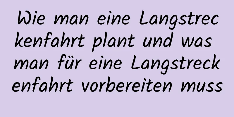 Wie man eine Langstreckenfahrt plant und was man für eine Langstreckenfahrt vorbereiten muss