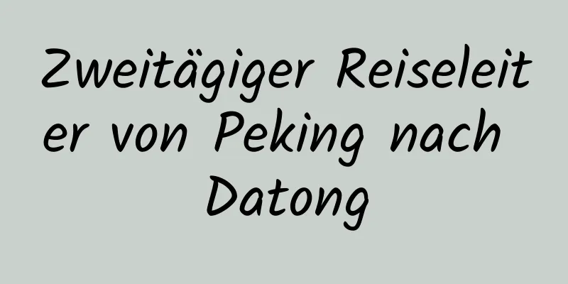 Zweitägiger Reiseleiter von Peking nach Datong