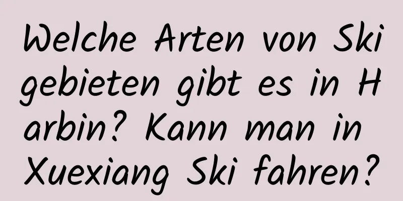 Welche Arten von Skigebieten gibt es in Harbin? Kann man in Xuexiang Ski fahren?