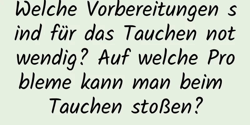 Welche Vorbereitungen sind für das Tauchen notwendig? Auf welche Probleme kann man beim Tauchen stoßen?