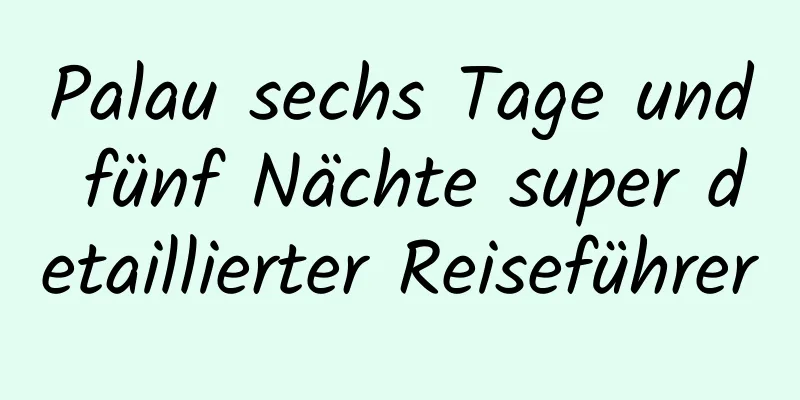 Palau sechs Tage und fünf Nächte super detaillierter Reiseführer