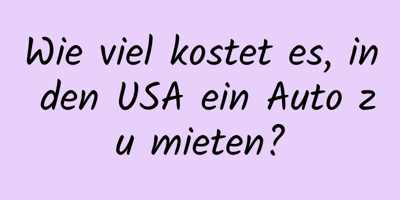 Wie viel kostet es, in den USA ein Auto zu mieten?