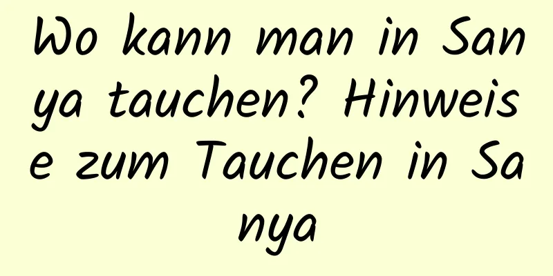 Wo kann man in Sanya tauchen? Hinweise zum Tauchen in Sanya