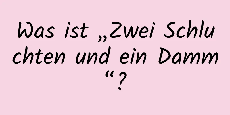 Was ist „Zwei Schluchten und ein Damm“?