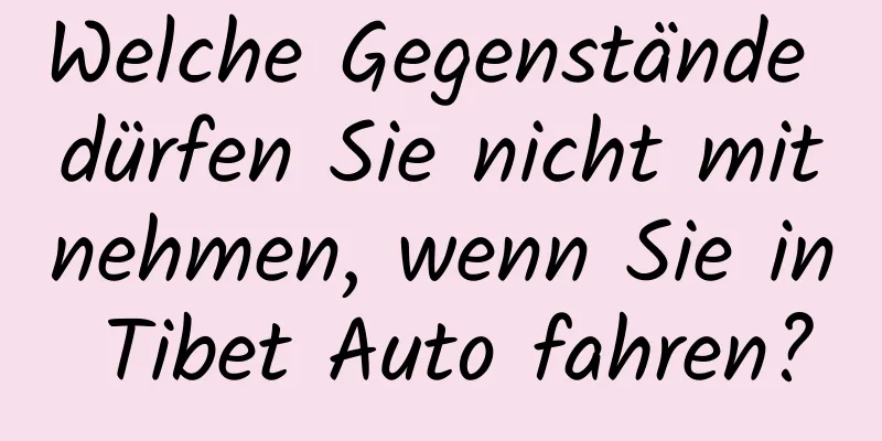 Welche Gegenstände dürfen Sie nicht mitnehmen, wenn Sie in Tibet Auto fahren?