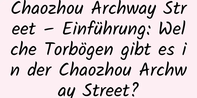 Chaozhou Archway Street – Einführung: Welche Torbögen gibt es in der Chaozhou Archway Street?