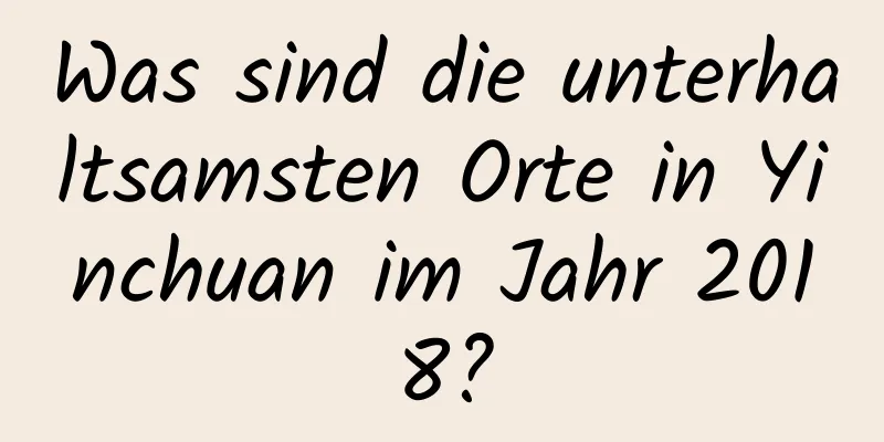 Was sind die unterhaltsamsten Orte in Yinchuan im Jahr 2018?