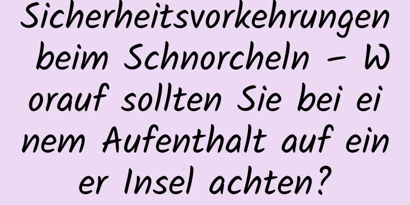 Sicherheitsvorkehrungen beim Schnorcheln – Worauf sollten Sie bei einem Aufenthalt auf einer Insel achten?