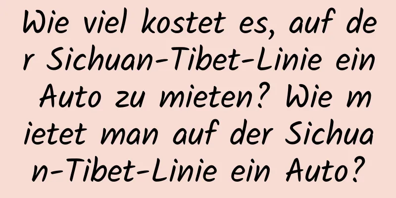 Wie viel kostet es, auf der Sichuan-Tibet-Linie ein Auto zu mieten? Wie mietet man auf der Sichuan-Tibet-Linie ein Auto?