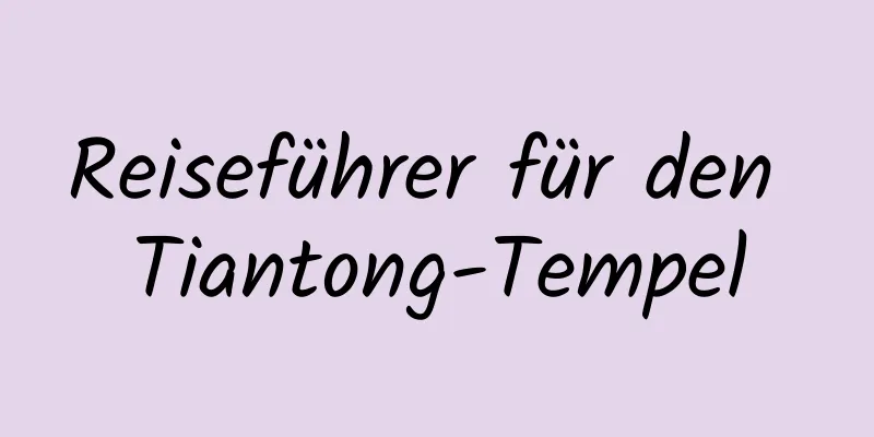 Reiseführer für den Tiantong-Tempel