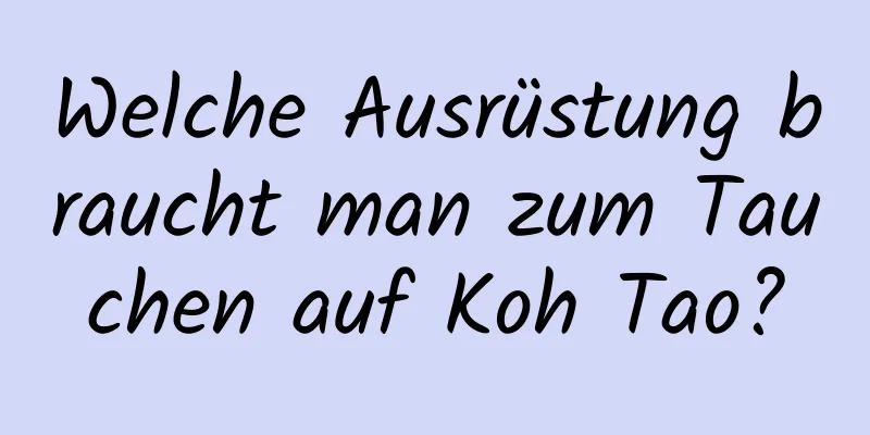 Welche Ausrüstung braucht man zum Tauchen auf Koh Tao?