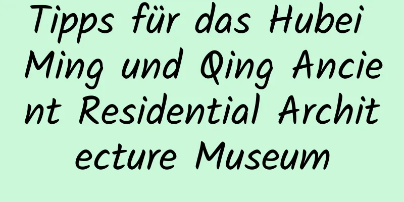 Tipps für das Hubei Ming und Qing Ancient Residential Architecture Museum