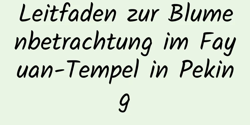 Leitfaden zur Blumenbetrachtung im Fayuan-Tempel in Peking