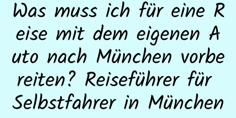 Was muss ich für eine Reise mit dem eigenen Auto nach München vorbereiten? Reiseführer für Selbstfahrer in München