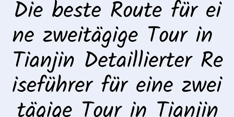 Die beste Route für eine zweitägige Tour in Tianjin Detaillierter Reiseführer für eine zweitägige Tour in Tianjin