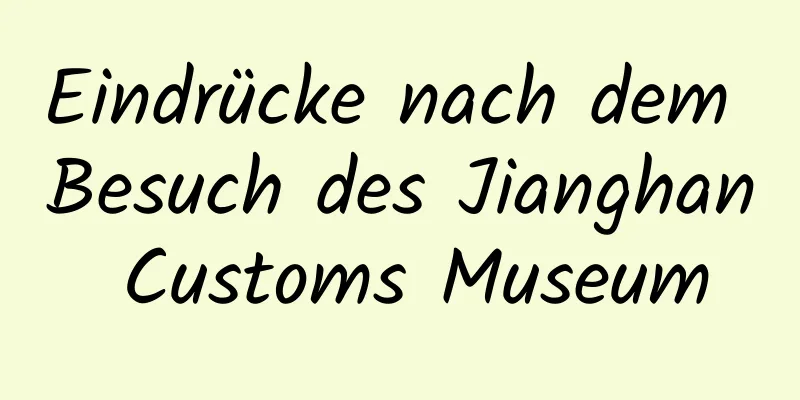 Eindrücke nach dem Besuch des Jianghan Customs Museum