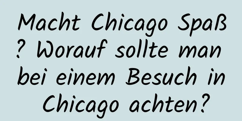 Macht Chicago Spaß? Worauf sollte man bei einem Besuch in Chicago achten?