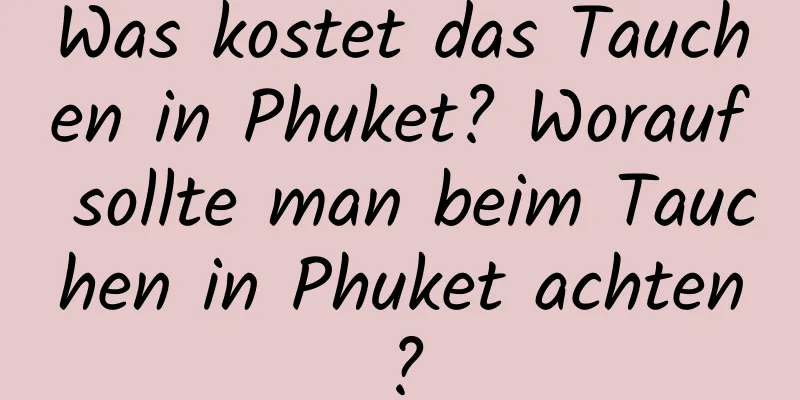 Was kostet das Tauchen in Phuket? Worauf sollte man beim Tauchen in Phuket achten?