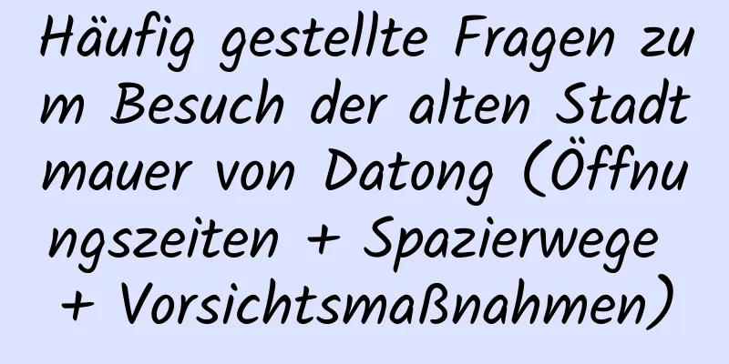 Häufig gestellte Fragen zum Besuch der alten Stadtmauer von Datong (Öffnungszeiten + Spazierwege + Vorsichtsmaßnahmen)