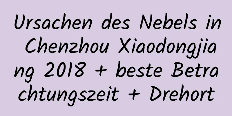 Ursachen des Nebels in Chenzhou Xiaodongjiang 2018 + beste Betrachtungszeit + Drehort