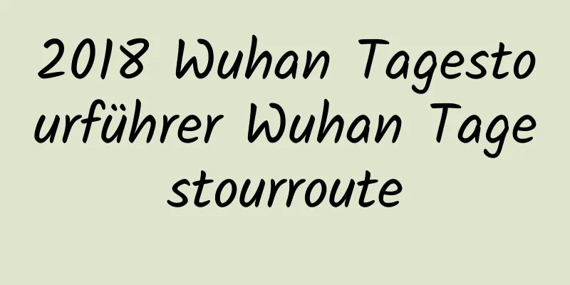 2018 Wuhan Tagestourführer Wuhan Tagestourroute