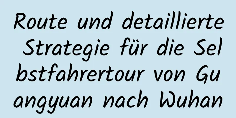 Route und detaillierte Strategie für die Selbstfahrertour von Guangyuan nach Wuhan