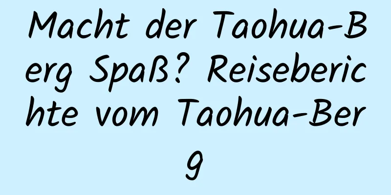 Macht der Taohua-Berg Spaß? Reiseberichte vom Taohua-Berg