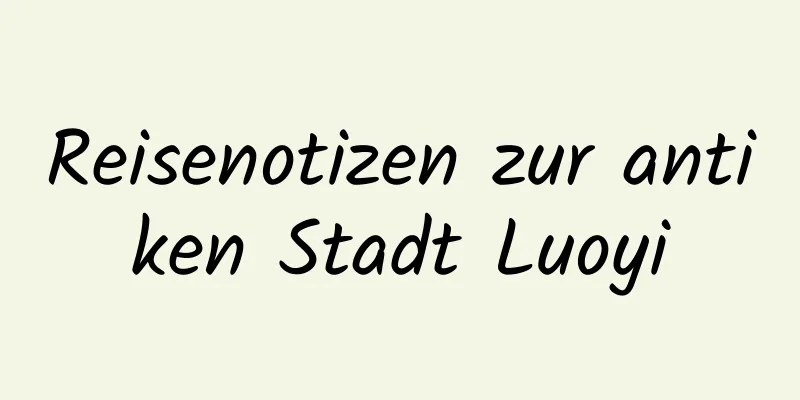 Reisenotizen zur antiken Stadt Luoyi