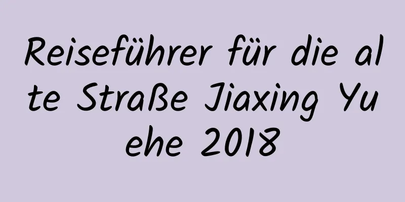 Reiseführer für die alte Straße Jiaxing Yuehe 2018