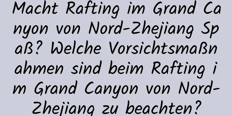 Macht Rafting im Grand Canyon von Nord-Zhejiang Spaß? Welche Vorsichtsmaßnahmen sind beim Rafting im Grand Canyon von Nord-Zhejiang zu beachten?