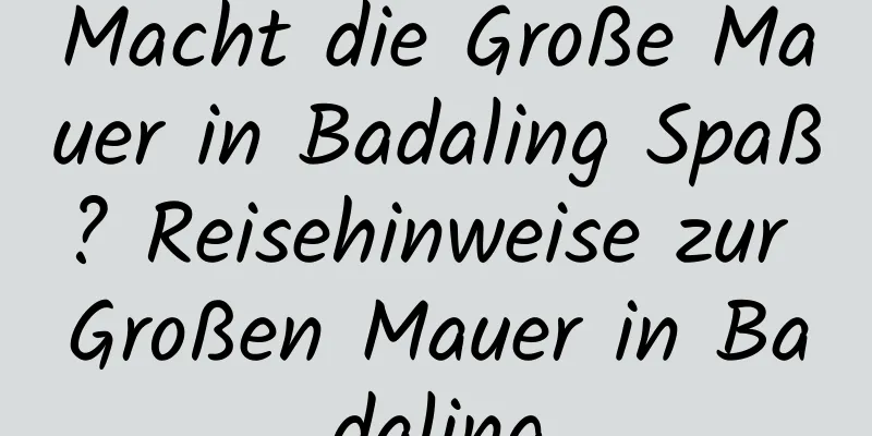 Macht die Große Mauer in Badaling Spaß? Reisehinweise zur Großen Mauer in Badaling