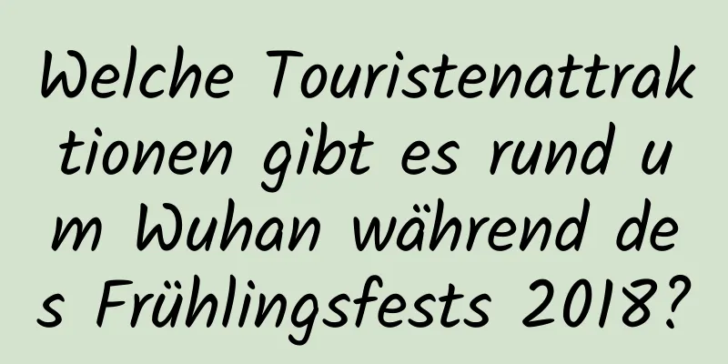 Welche Touristenattraktionen gibt es rund um Wuhan während des Frühlingsfests 2018?