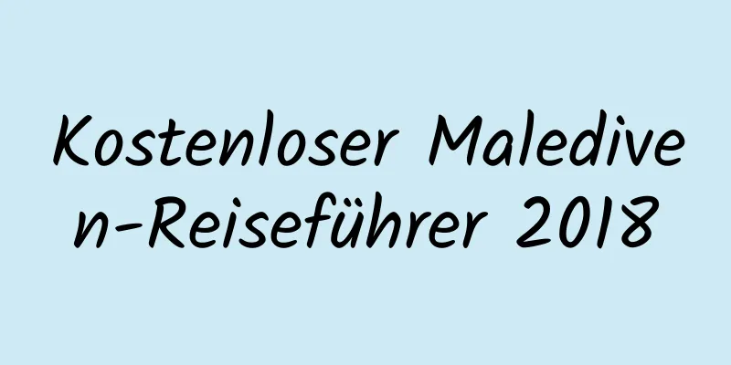 Kostenloser Malediven-Reiseführer 2018