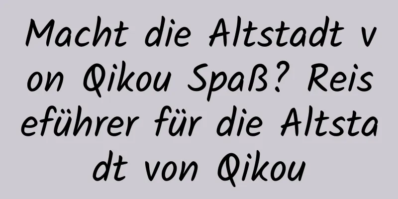 Macht die Altstadt von Qikou Spaß? Reiseführer für die Altstadt von Qikou